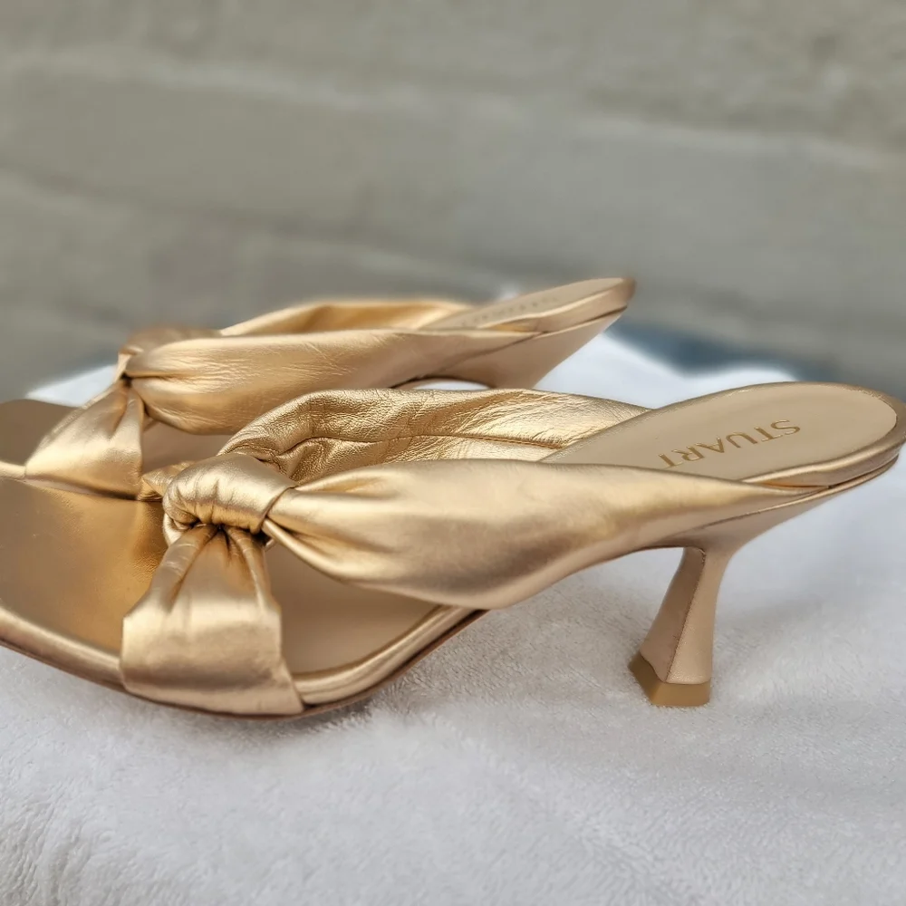 Stuart Weitzman knot metallic sandals - Picture 9 of 10